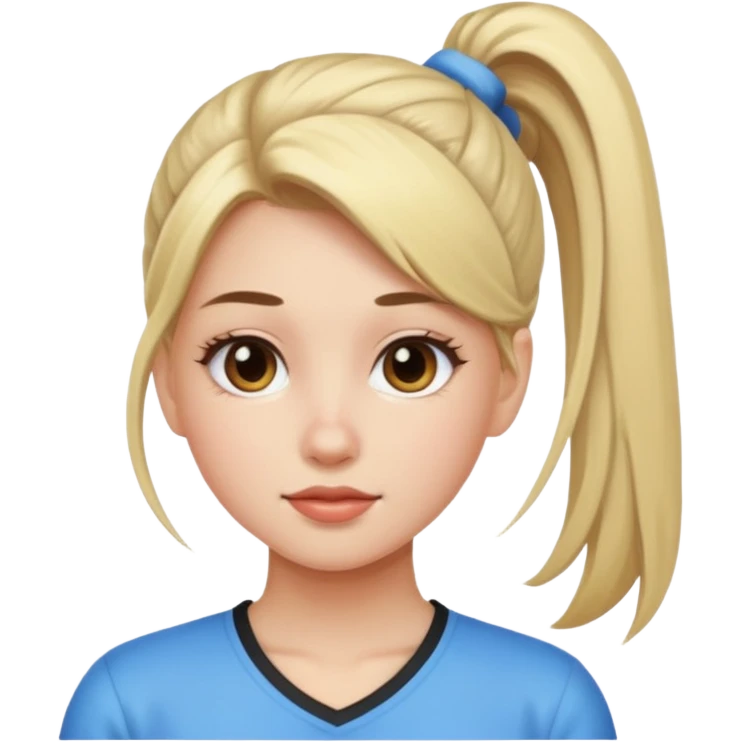 cô gái ấy buộc tóc cao emoji