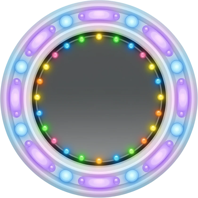 Trampoline with led lights around emoji