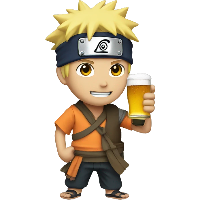 naruto holding beer emoji