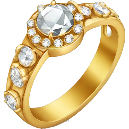 Gold Diamond ring  emoji