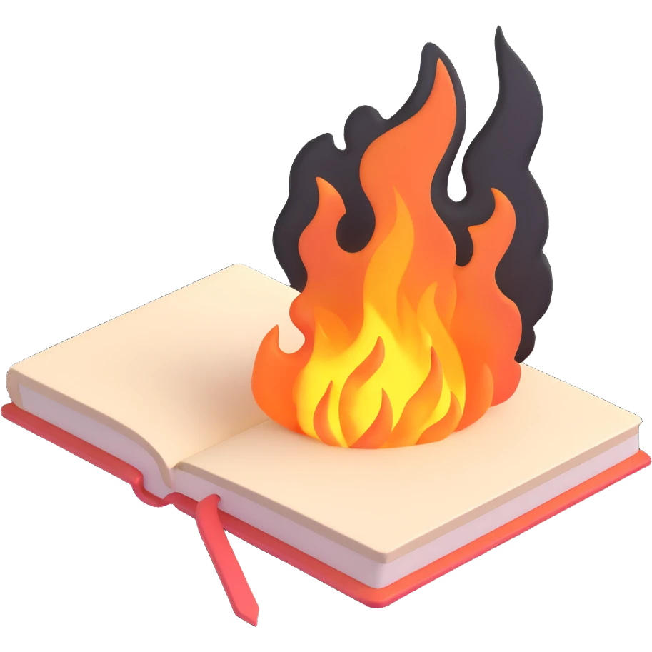 burning notebook emoji