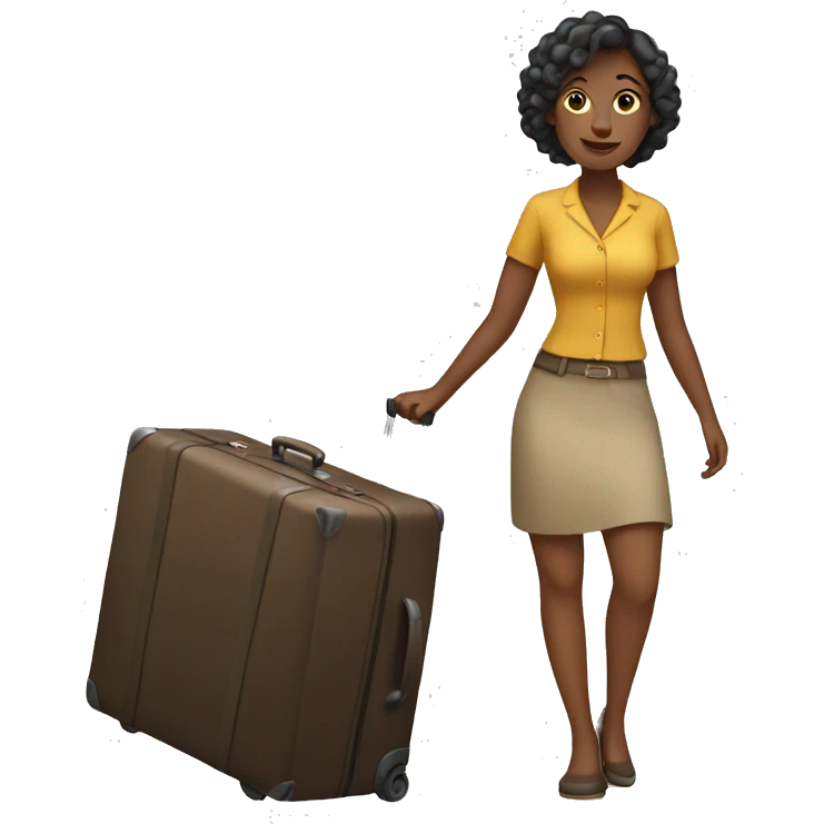 women with a suitcase emoji