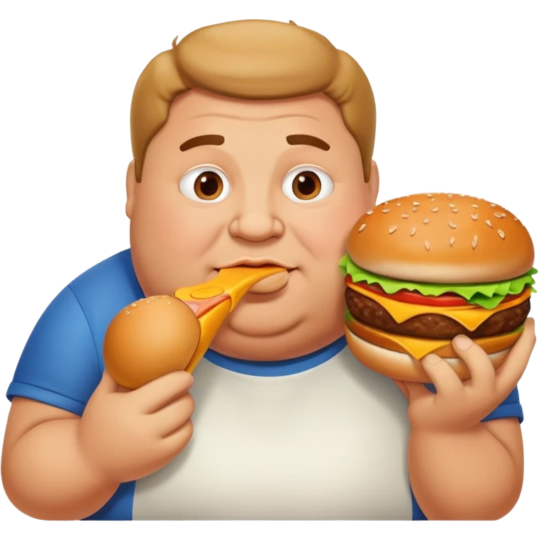 Fat man eating  emoji
