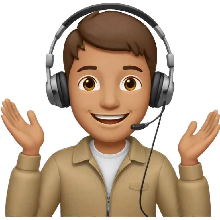 happy guy listening to music on a headset emoji