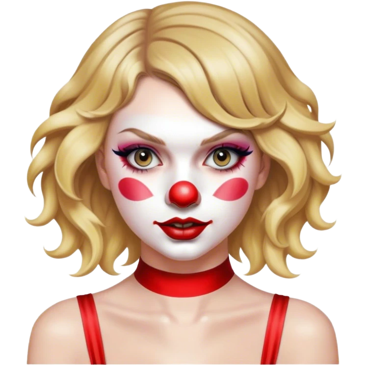 Taylor swift with a clown make up emoji
