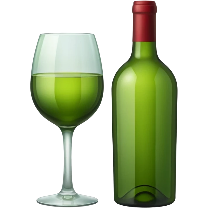 Bottle of wine glass green emoji