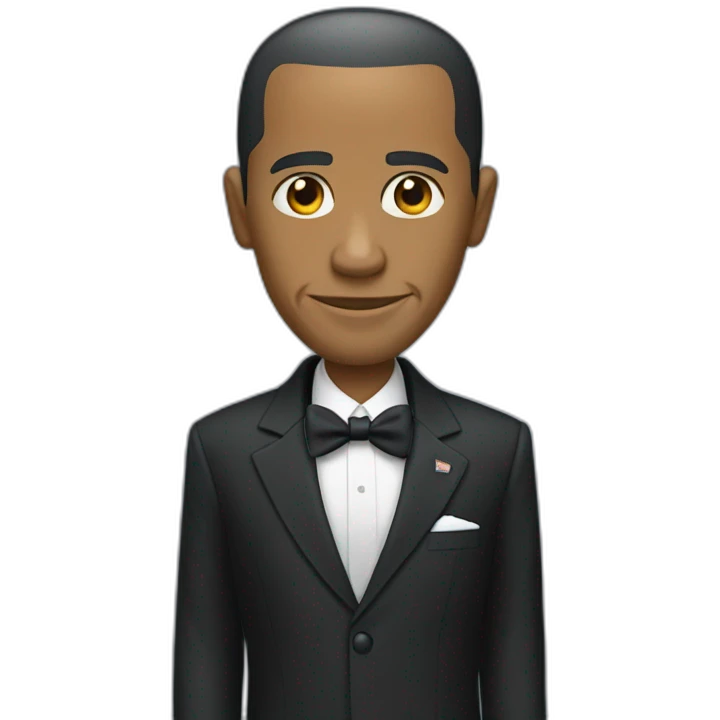 señor con traje con la cara de barack obama emoji
