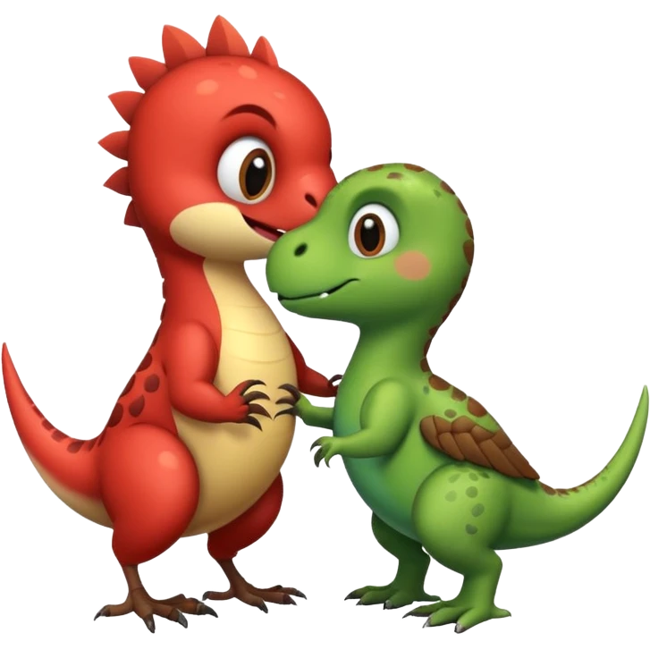 A sparrow makes love with a dinosaur  emoji