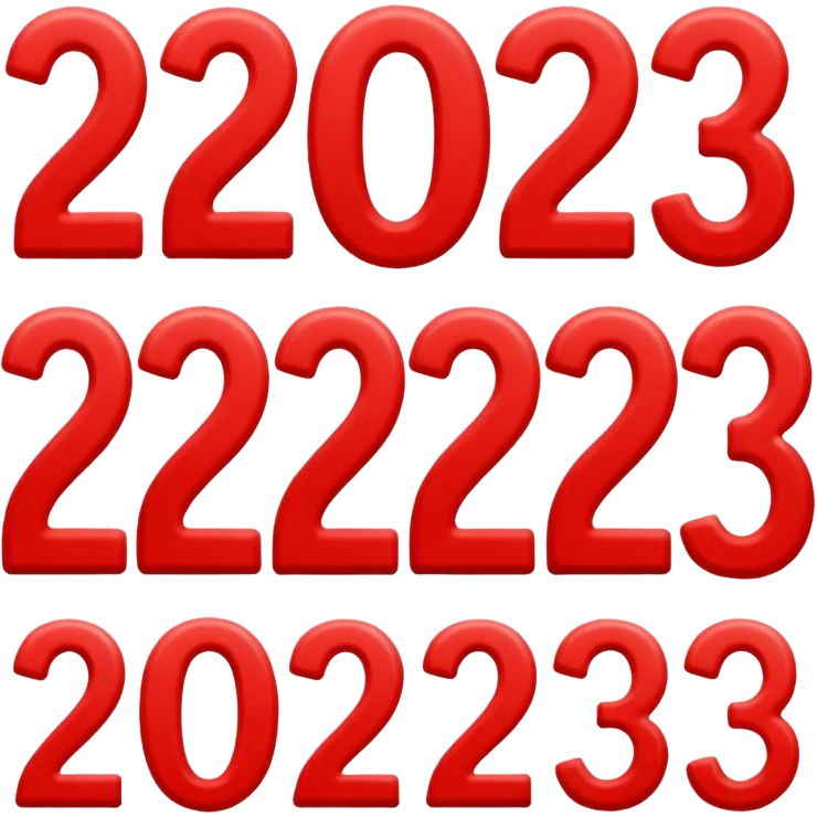red numbers "2023" emoji