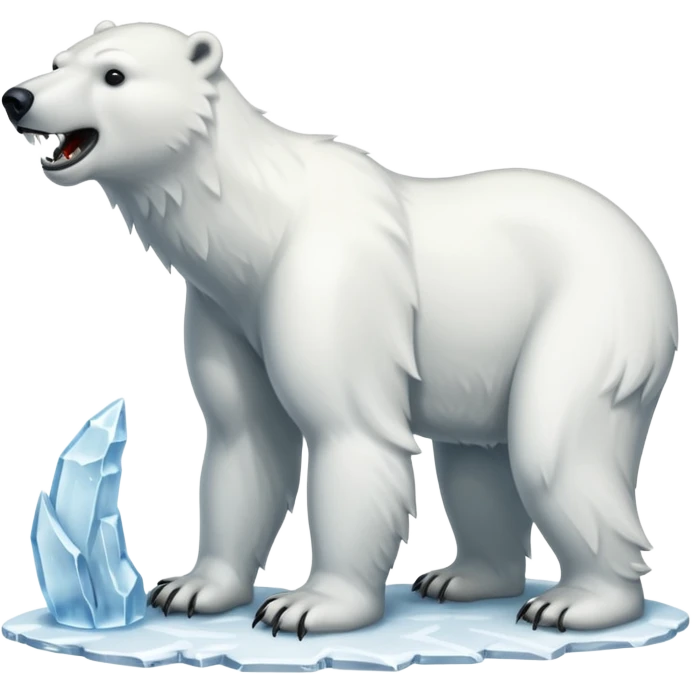 Polar bear with a wolf’s tail, thick neck fur, and long fangs emoji