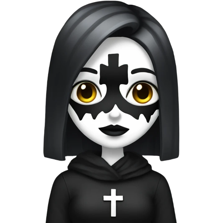 white goth girl holding cross  emoji