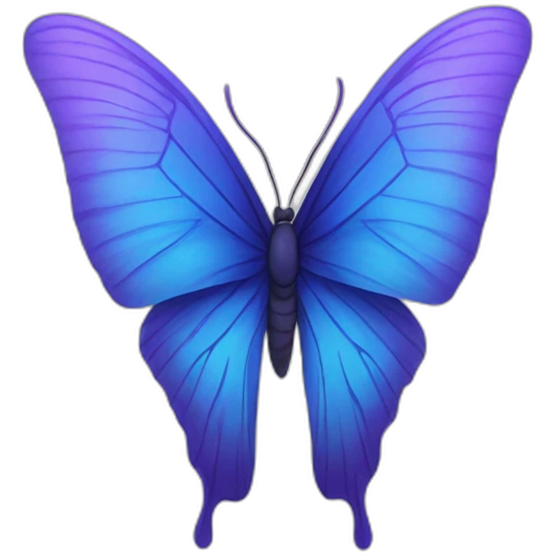 Blue with purple butterfly  emoji