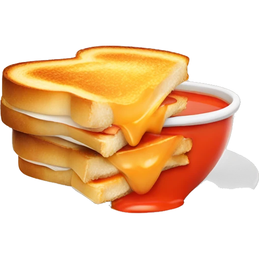 Grilled cheese sandwich and bowl of tomato soup emoji