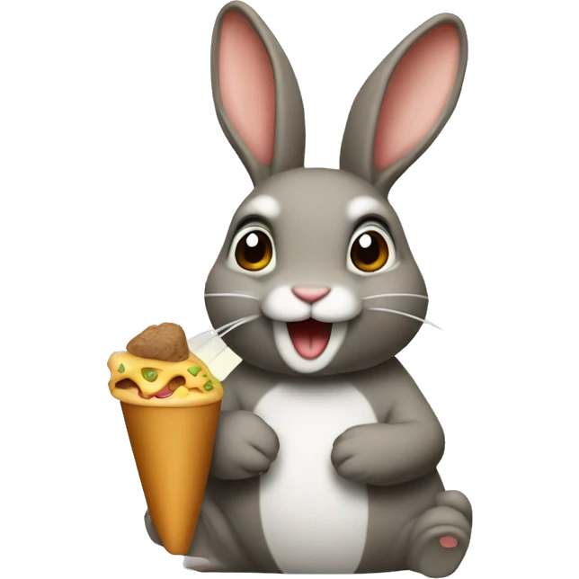 Conejo comiendo dona emoji