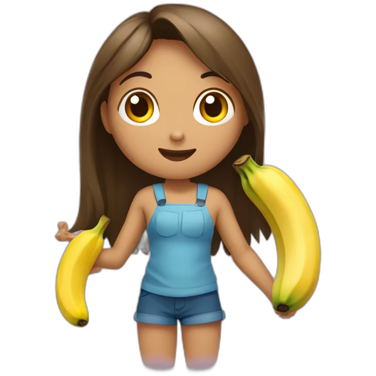 Fille qui mange une banane emoji