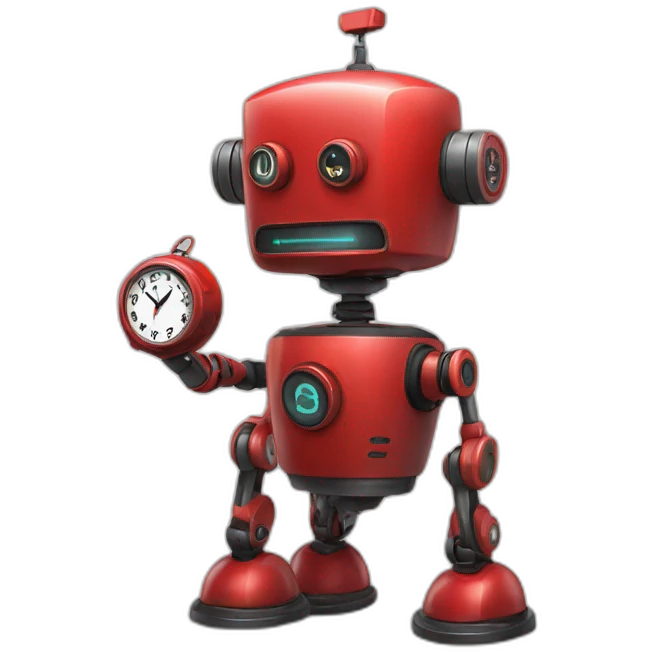 Warning Robot Red With Clock emoji