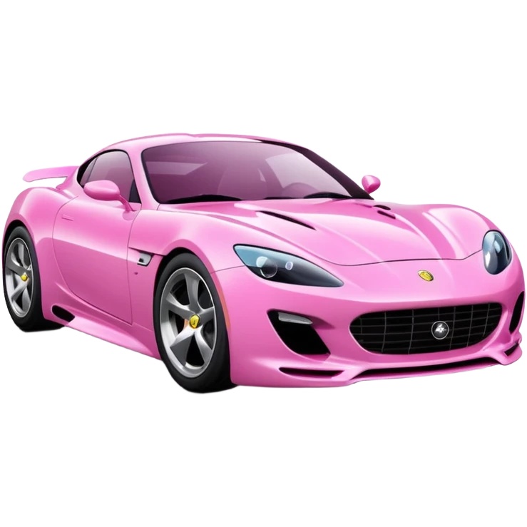  pink sleek and modern sports car with aerodynamic design, glossy finish, realistic reflections, dramatic lighting, isolated on transparent background emoji