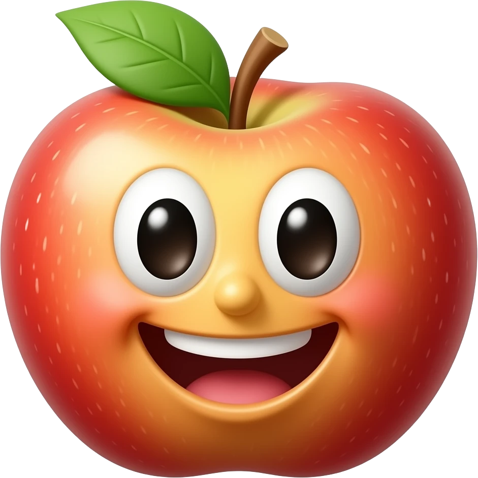 Happy apple emoji