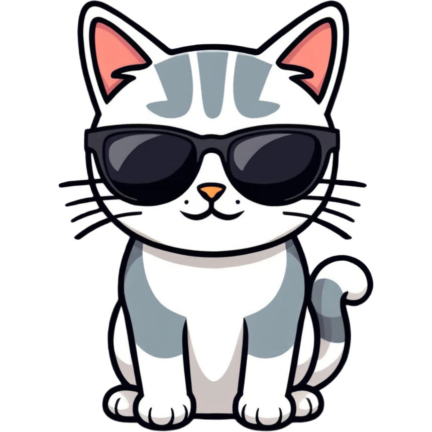 Cat with sunglasses emoji