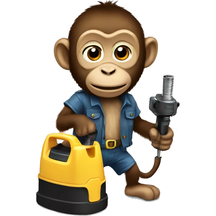 Monkey with a drill emoji