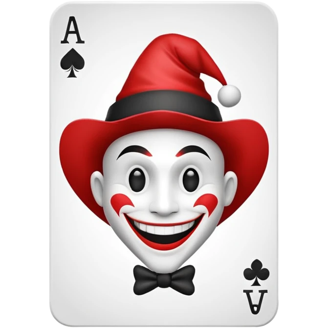 square poker card with a jolly joker emoji