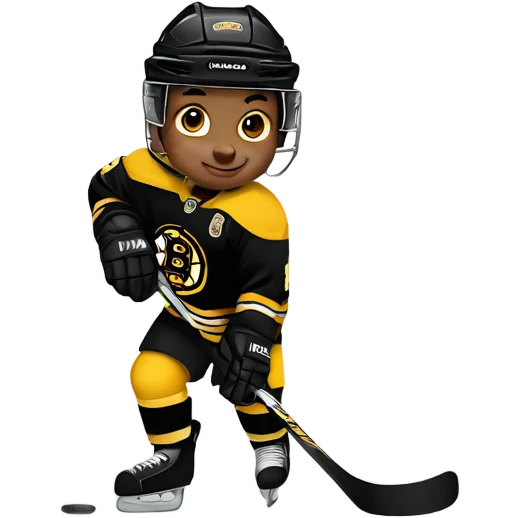 Baby playing hockey bruins emoji