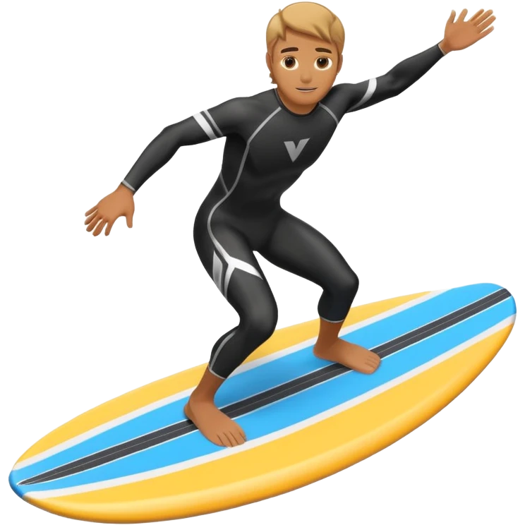 wake surfer with a bright board emoji