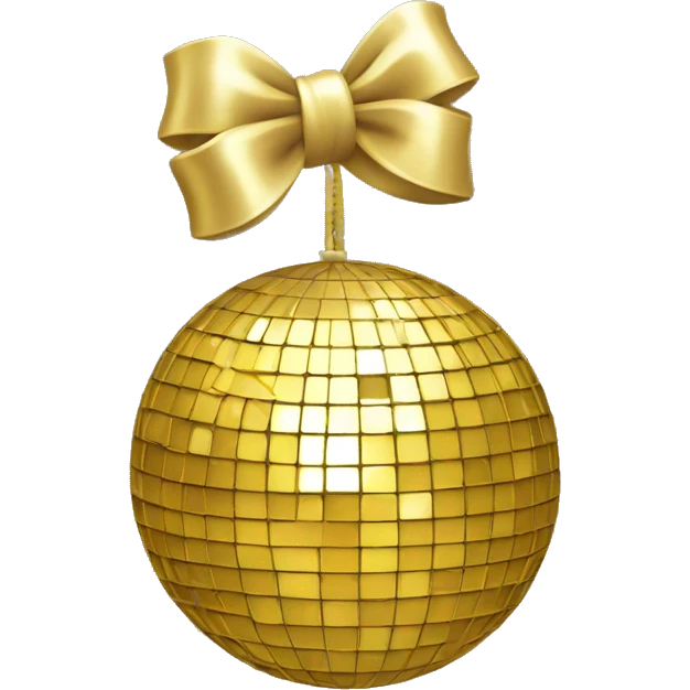 Discoball with bow emoji