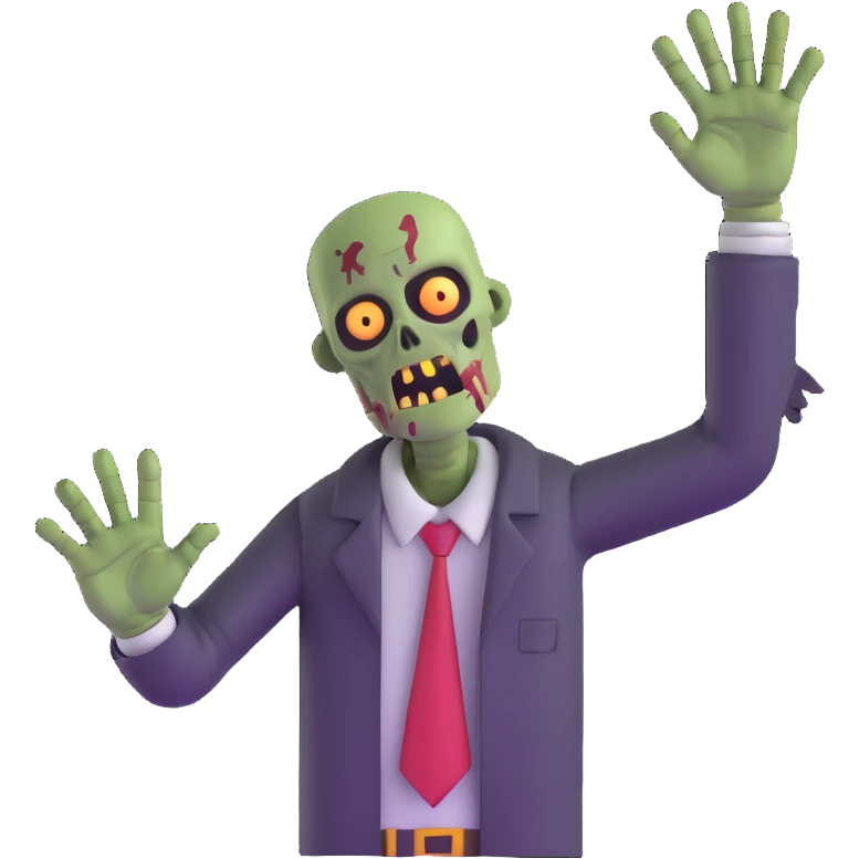 zombie with one hand reaching up emoji