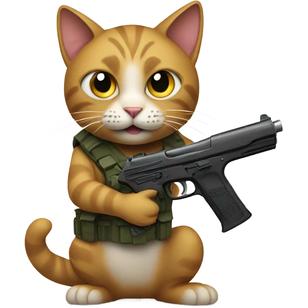 Cat with a gun emoji