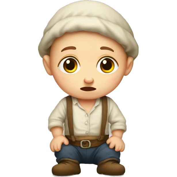 Sad European peasant baby in pants emoji