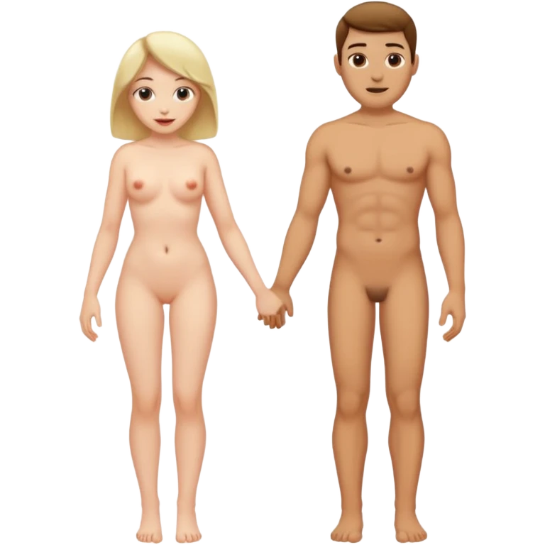 Naked woman whole body sexing with another man emoji