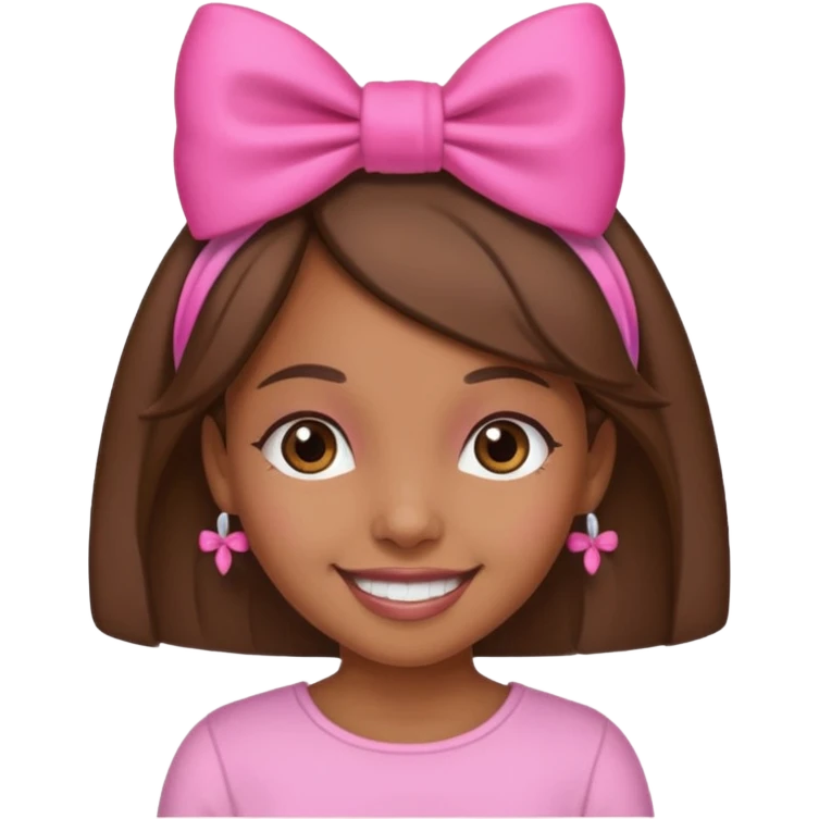 Brownskin girl with a pink bow in her head emoji