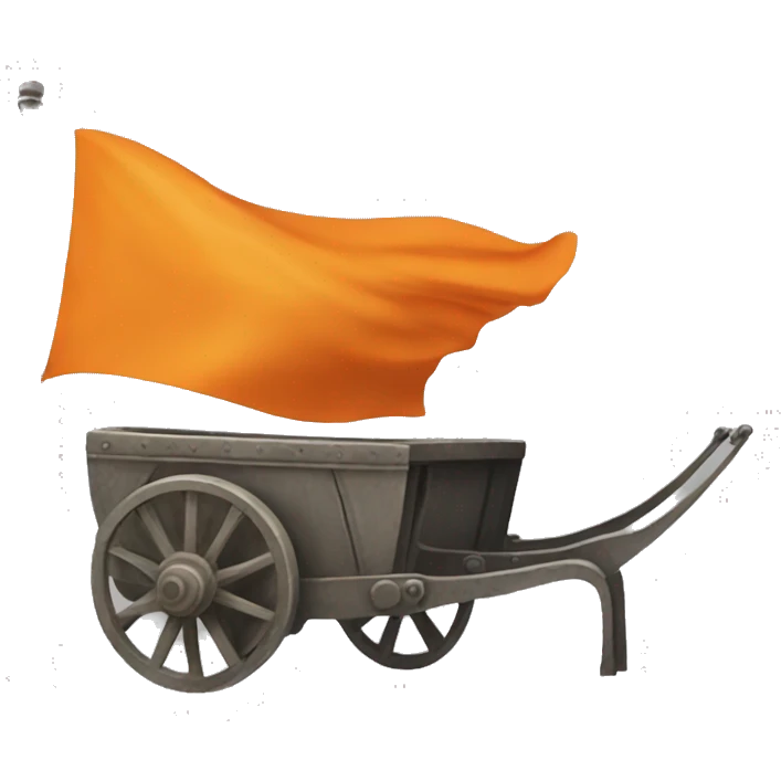A chariot haing orange flag  emoji