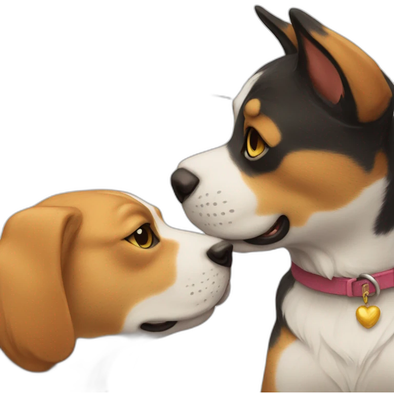 cat dog love emoji
