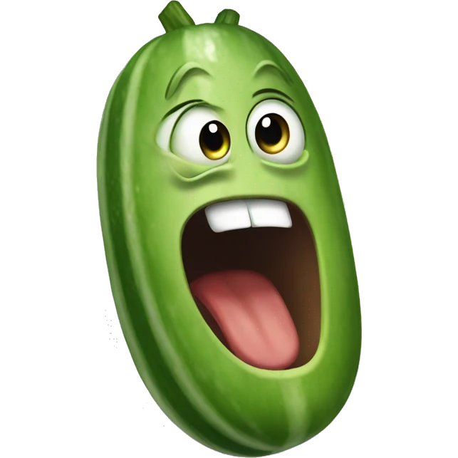 Screaming cucumber emoji