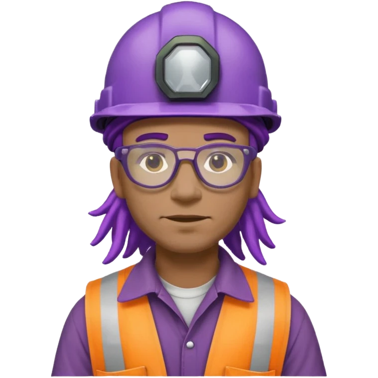 construction worker dreadlocked purple haired man  emoji