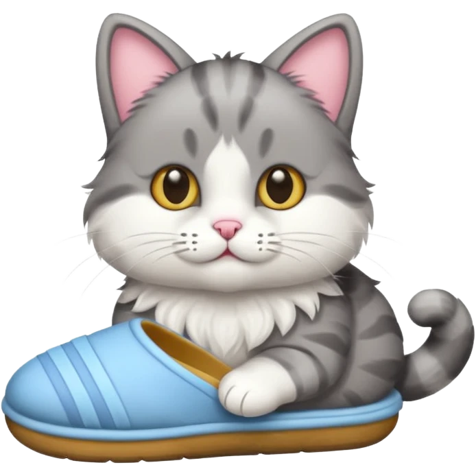 Cat with slipper in hand emoji