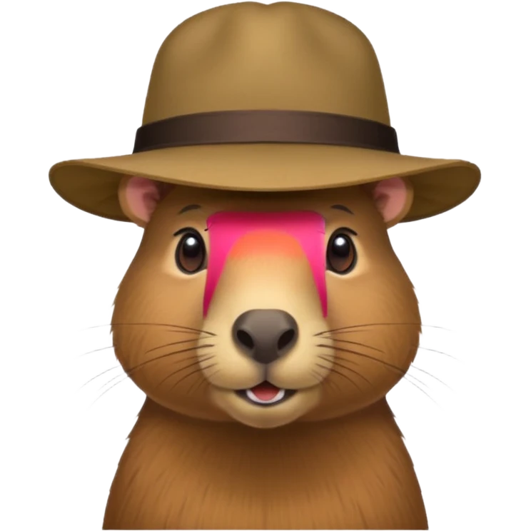 Realistisk Capybara med hat emoji