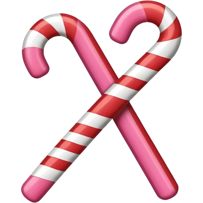 Red and pink candy cane emoji