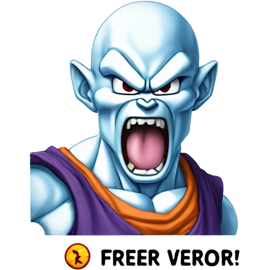 Dragon Ball Z Freezer with a scared face and a legend saying “Freezer sintio el verdadero terror” emoji