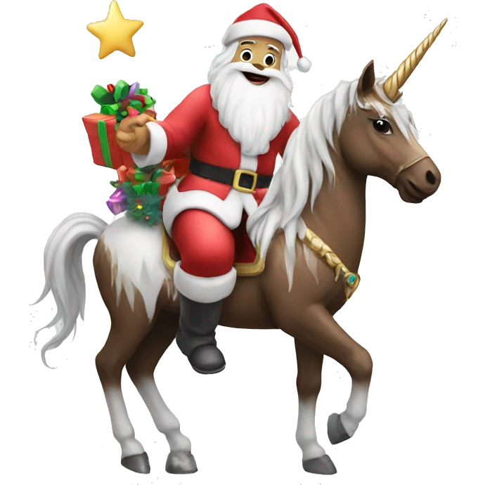 santa with unicorn emoji
