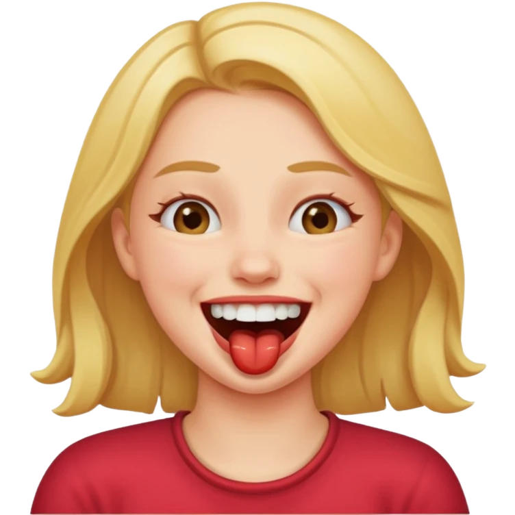 Girl choking herself while laughing emoji