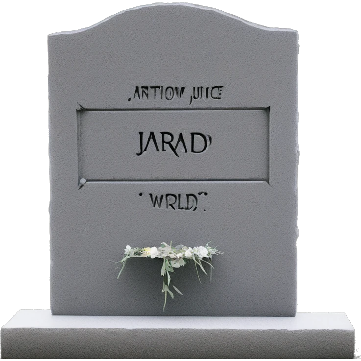Tombstone that says LLJW Jarad Juice WRLD Anthony Higgins 1998 - 2019 emoji