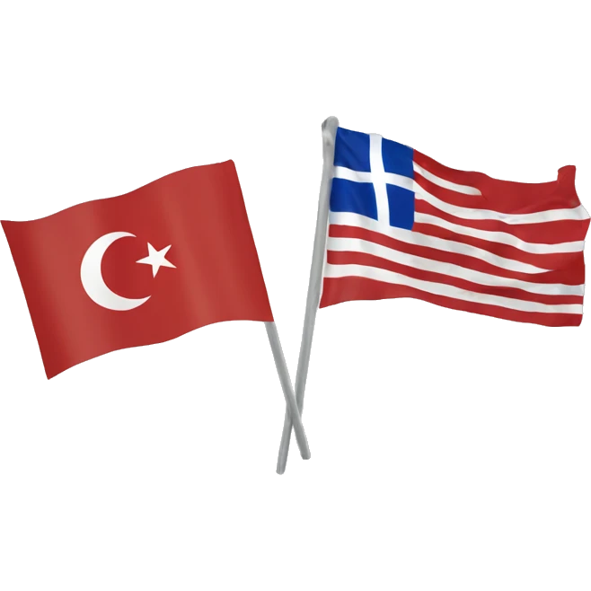 One flag: left side Turkish flag, right side Icelandic flag, faded center emoji