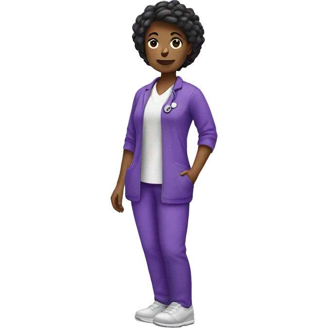 Physical therapist in purple outfit emoji