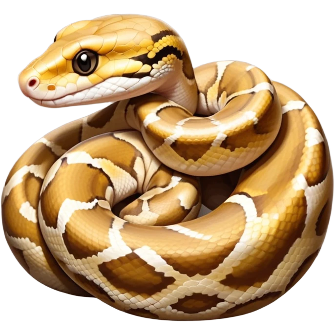 cute brown golden and white ball python emoji