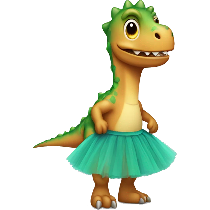 Dino in a tutu emoji