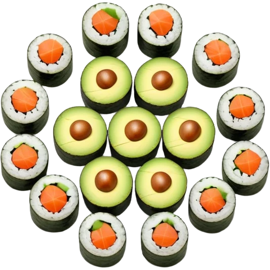 Plate of avocado maki  emoji