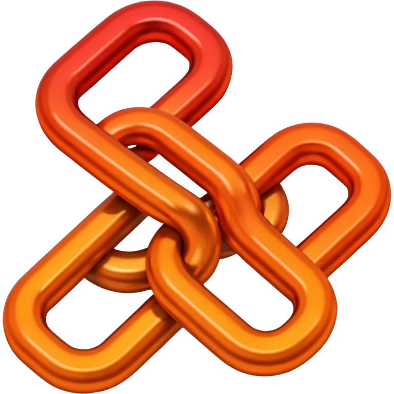 red orange two chain link emoji